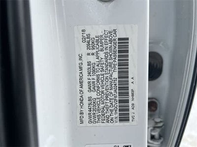 2018 Honda Accord EX-L 2.0T