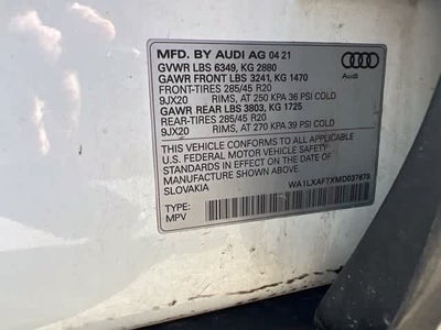 2021 Audi Q7 Premium Plus 55 TFSI quattro Tiptronic