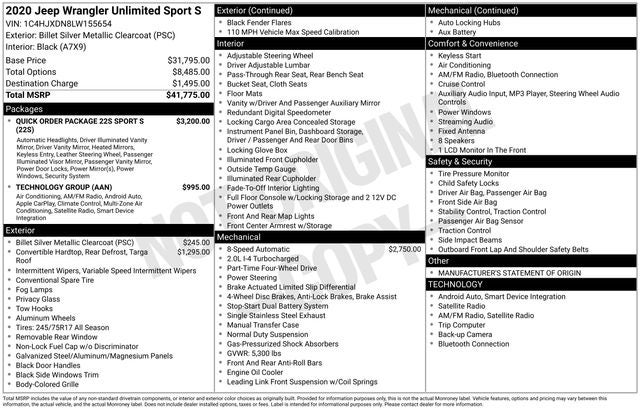 2020 Jeep Wrangler Unlimited Sport S