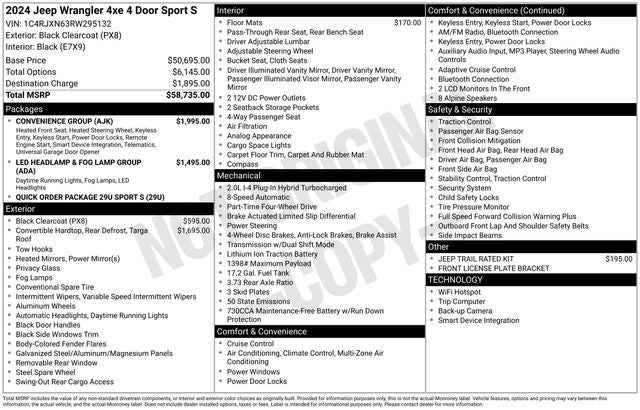 2024 Jeep Wrangler Sport S 4xe