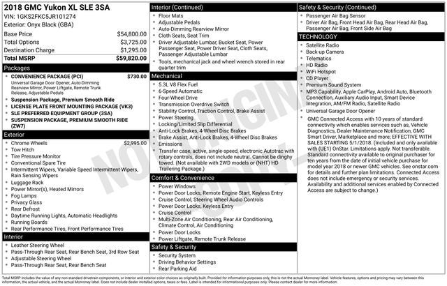 2018 GMC Yukon XL SLE