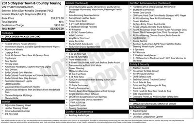2016 Chrysler Town & Country Touring