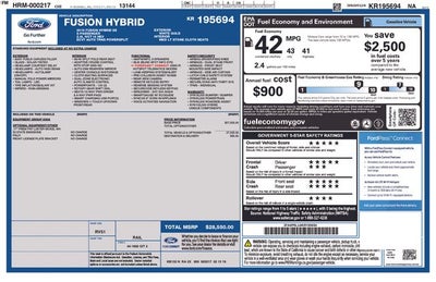 2019 Ford Fusion Hybrid SE