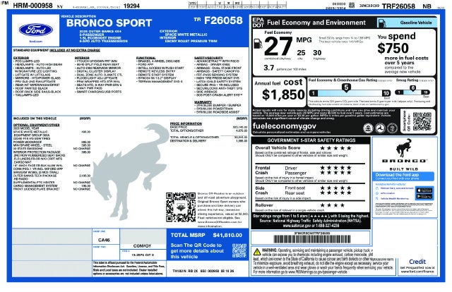 2026 Ford Bronco Sport Outer Banks