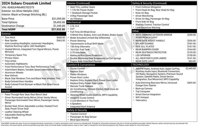 2024 Subaru Crosstrek Limited