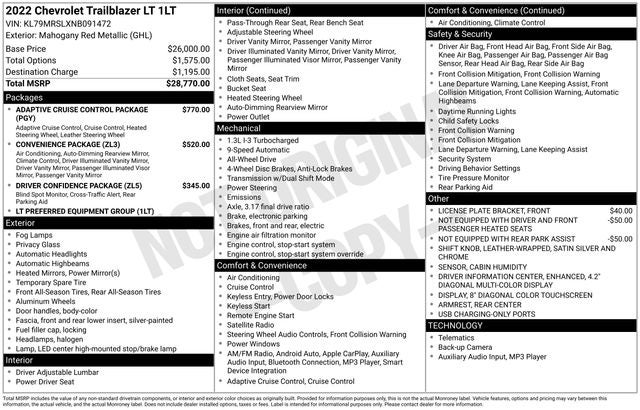 2022 Chevrolet TrailBlazer LT