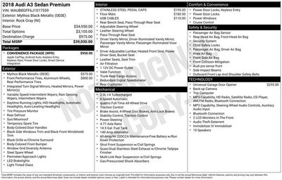 2018 Audi A3 2.0T Premium quattro