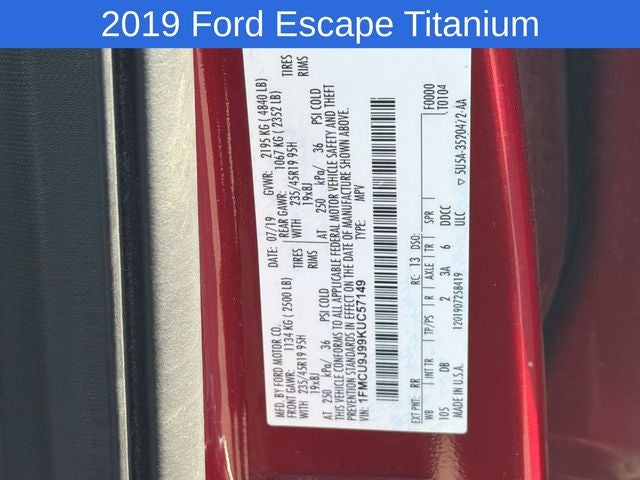 2019 Ford Escape Titanium