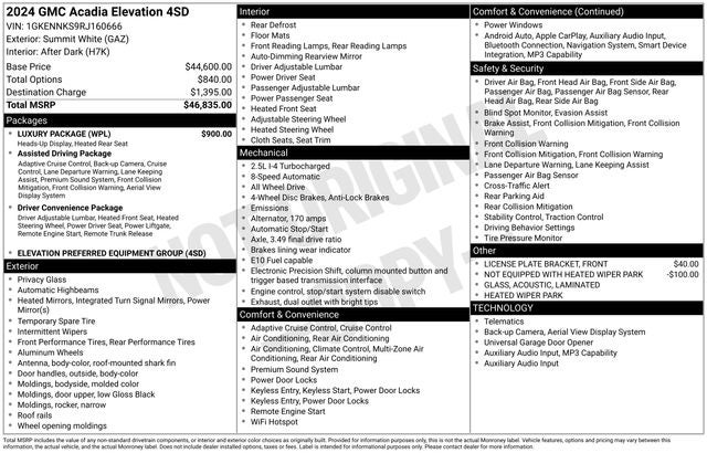 2024 GMC Acadia Elevation