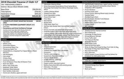 2018 Chevrolet Traverse LT Cloth w/1LT