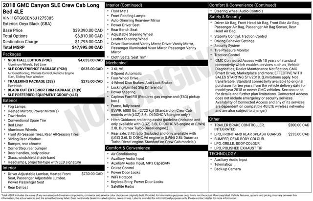 2018 GMC Canyon SLE1