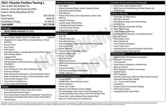 2021 Chrysler Pacifica Touring L