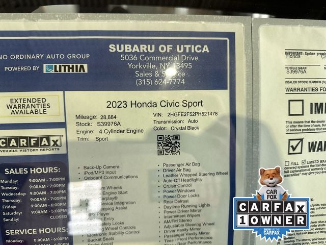 2023 Honda Civic Sport