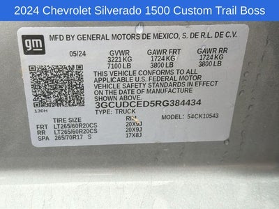 2024 Chevrolet Silverado 1500 Custom Trail Boss