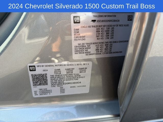 2024 Chevrolet Silverado 1500 Custom Trail Boss