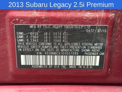 2013 Subaru Legacy 2.5i Premium