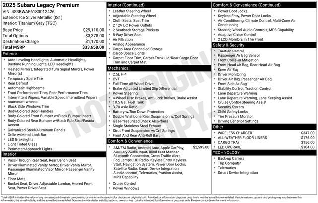 2025 Subaru Legacy Premium