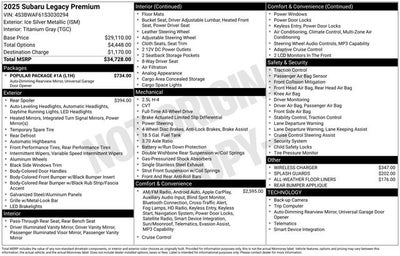 2025 Subaru Legacy Premium