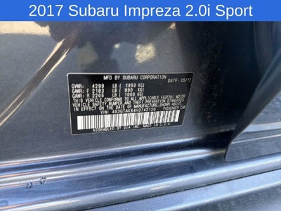 2017 Subaru Impreza 2.0i Sport