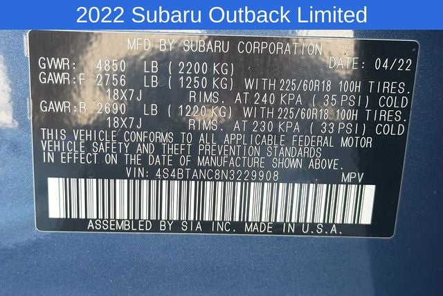 2022 Subaru Outback Limited