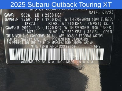 2025 Subaru Outback Touring XT