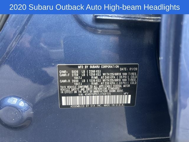 2020 Subaru Outback Touring XT