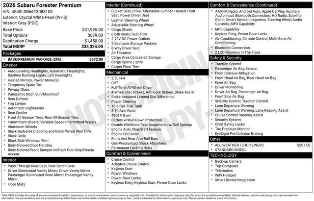2026 Subaru Forester Premium