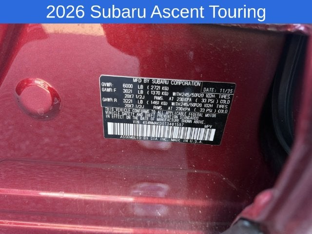 2026 Subaru Ascent Touring