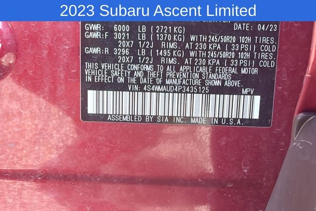 2023 Subaru Ascent Limited