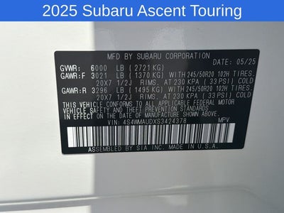 2025 Subaru Ascent Touring