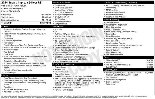 2024 Subaru Impreza 2.5RS