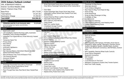 2026 Subaru Outback Limited