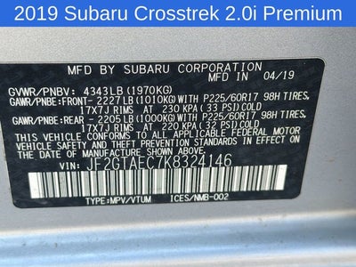 2019 Subaru Crosstrek 2.0i Premium