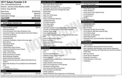 2017 Subaru Forester 2.5i