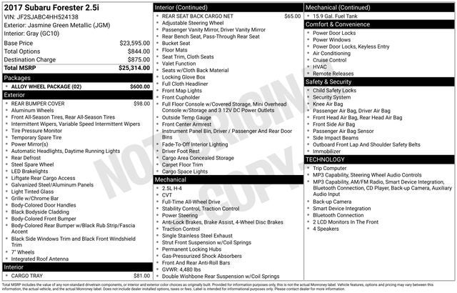 2017 Subaru Forester 2.5i