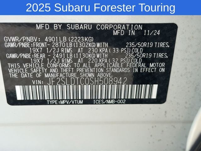 2025 Subaru Forester Touring