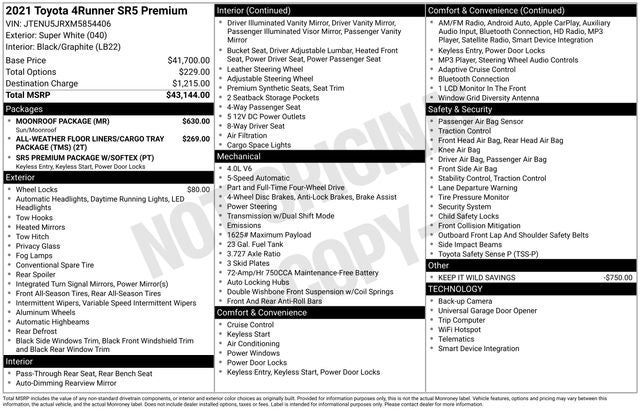 2021 Toyota 4Runner SR5 Premium