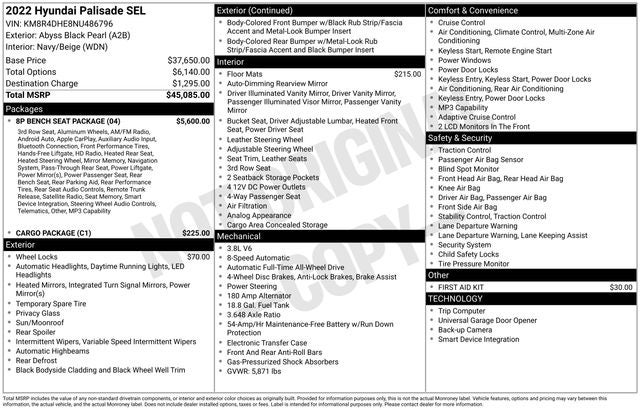 2022 Hyundai Palisade SEL