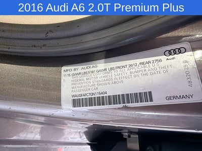 2016 Audi A6 2.0T Premium Plus quattro