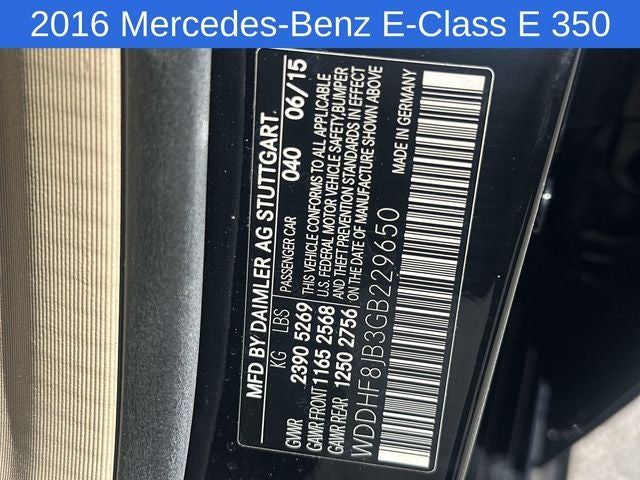 2016 Mercedes-Benz E-Class E 350 4MATIC®